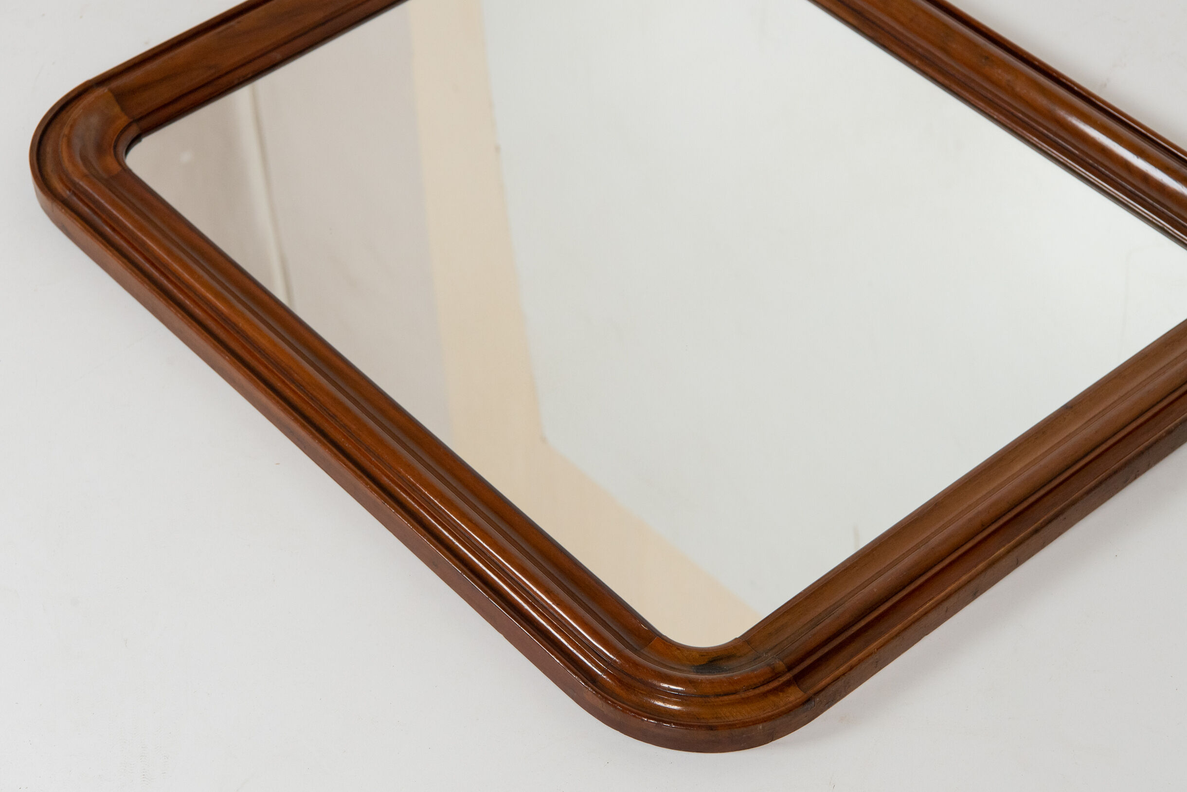 1950s vintage walnut wood mirror