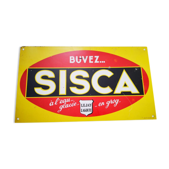Old advertising plate in lithographed sheet Metal Aperitif SISCA - Legay Dijon TBE