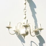 Small patinated dutch chandelier shabby chic 54 x 59 cm