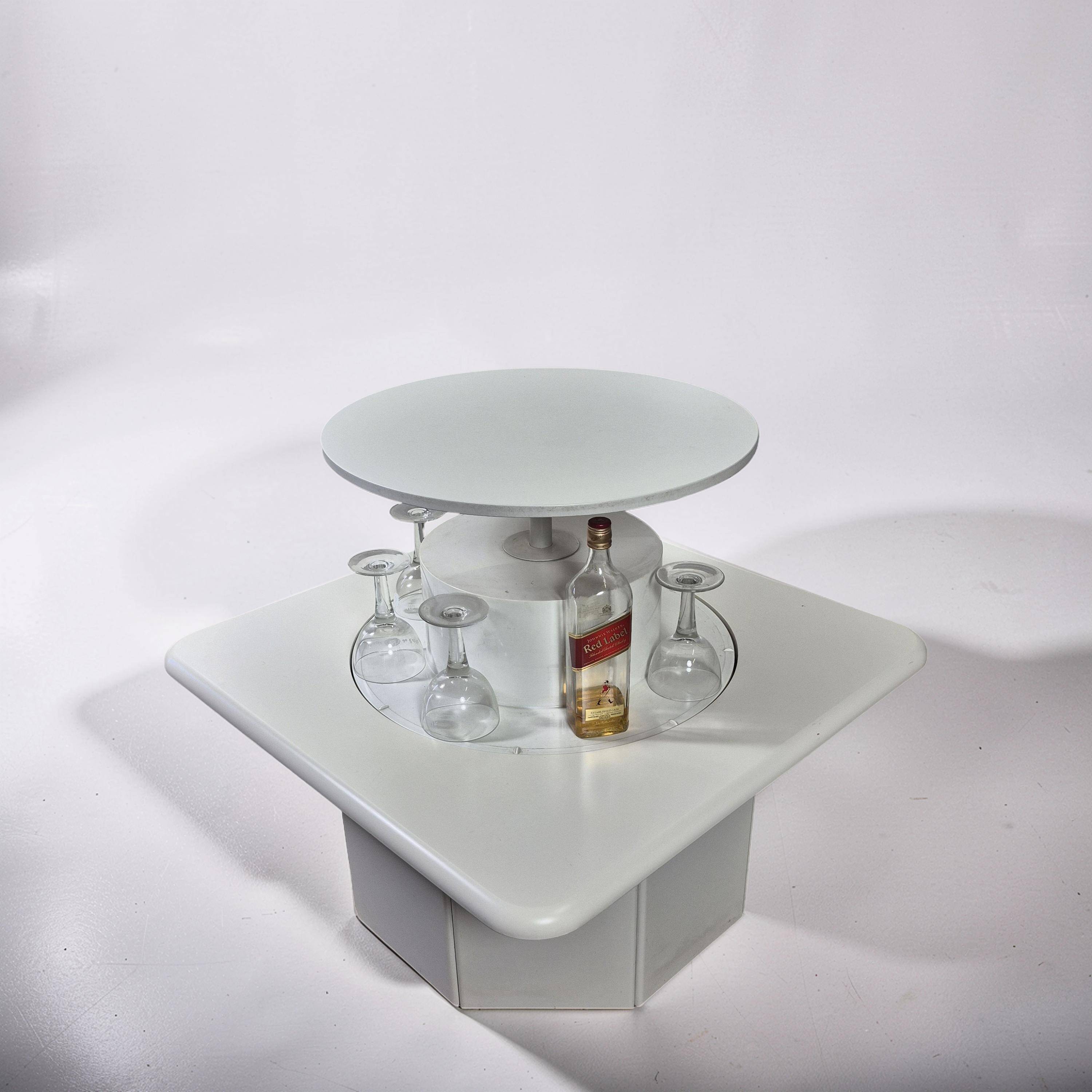 Post modern coffee table with a hidden rotating bar, Germany 1980s