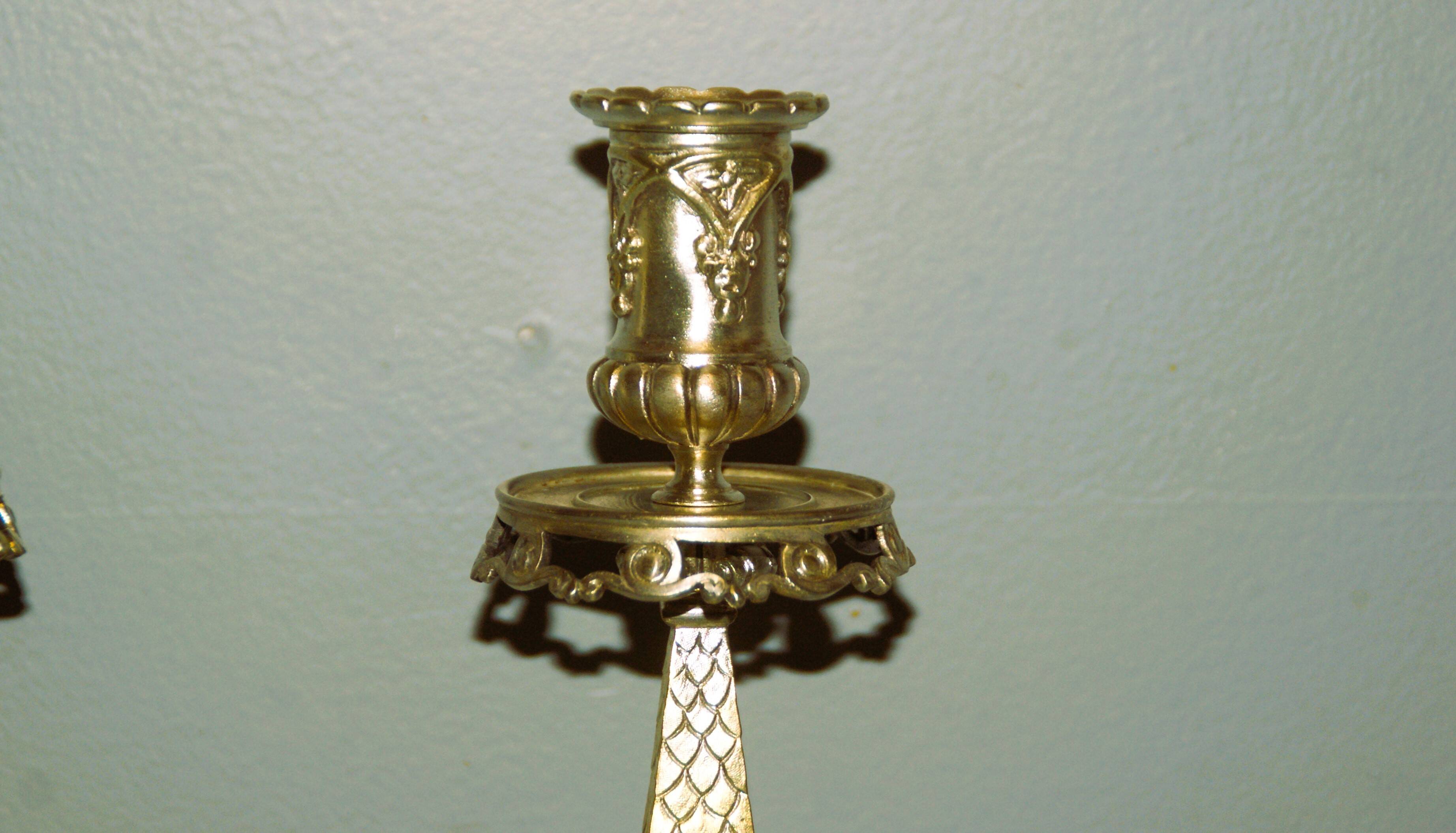 Rare paire de chandeliers en bronze XIX siècle