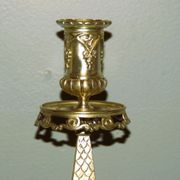 Rare pair of 19th century bronze candlesticks