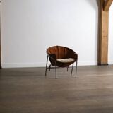 Erik Ole Jørgensen for Bovirke Easy Chair in suede and chrome Denmark 1953