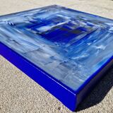 Tableau peinture abstraite bleu outremer
