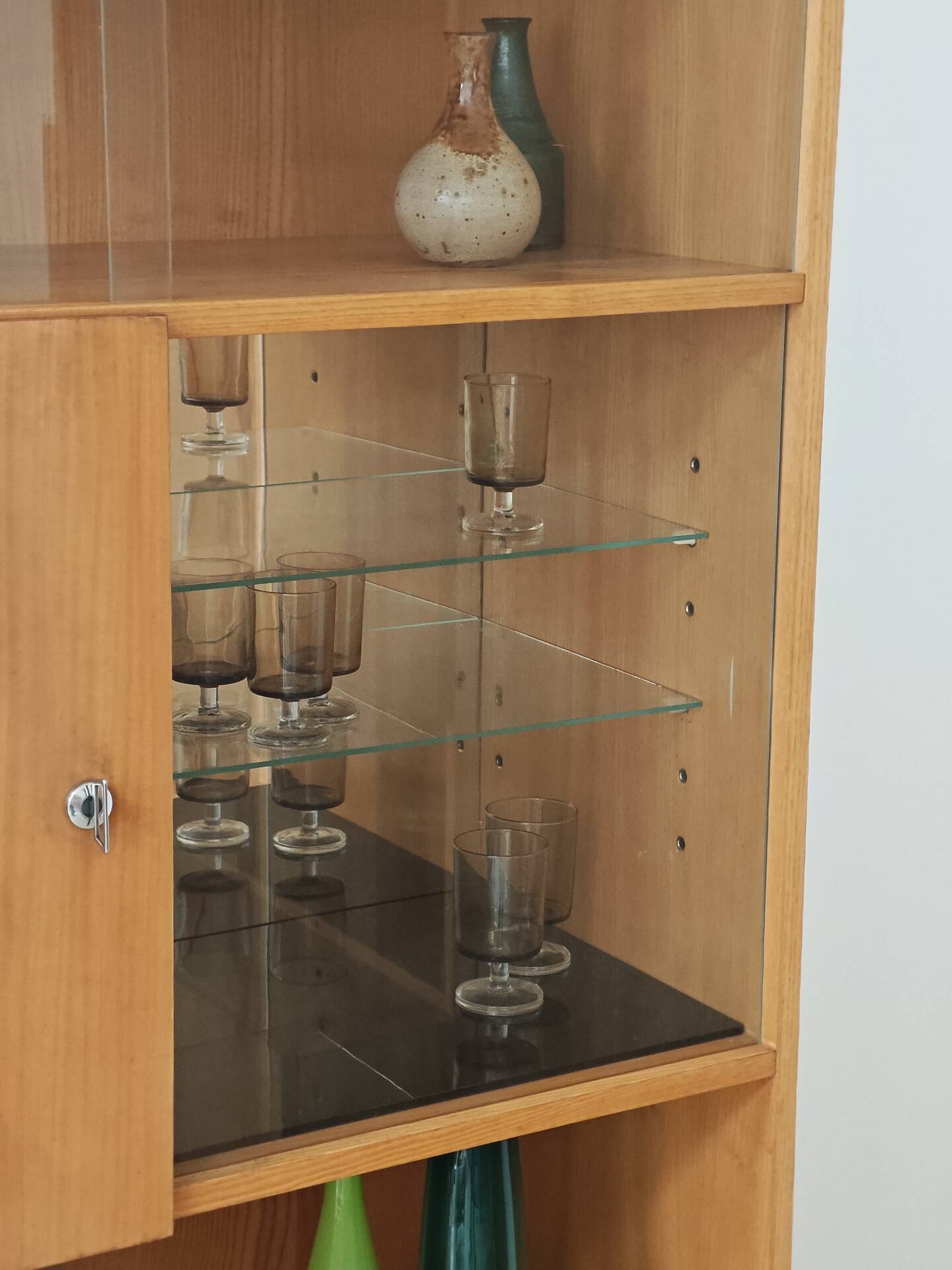 Tall two-body cupboard by Drevotex Zamberk 1977