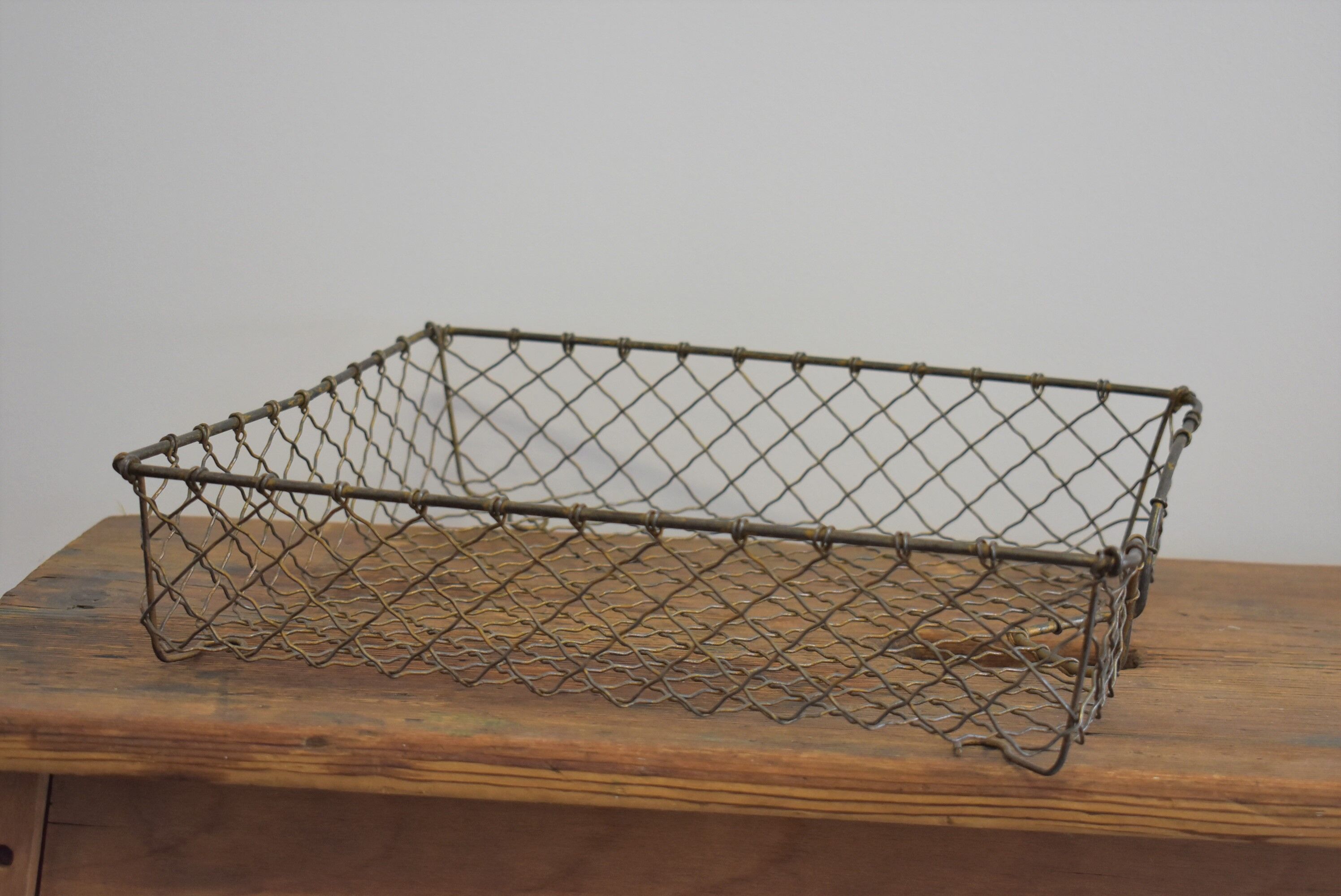 old metal mail basket