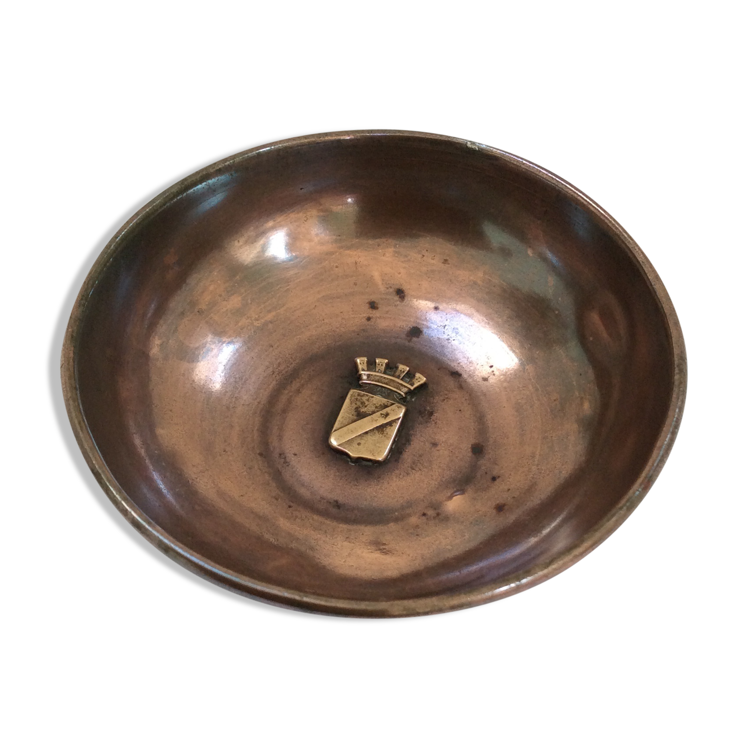 Decorative Bowl in brass with coat of arms