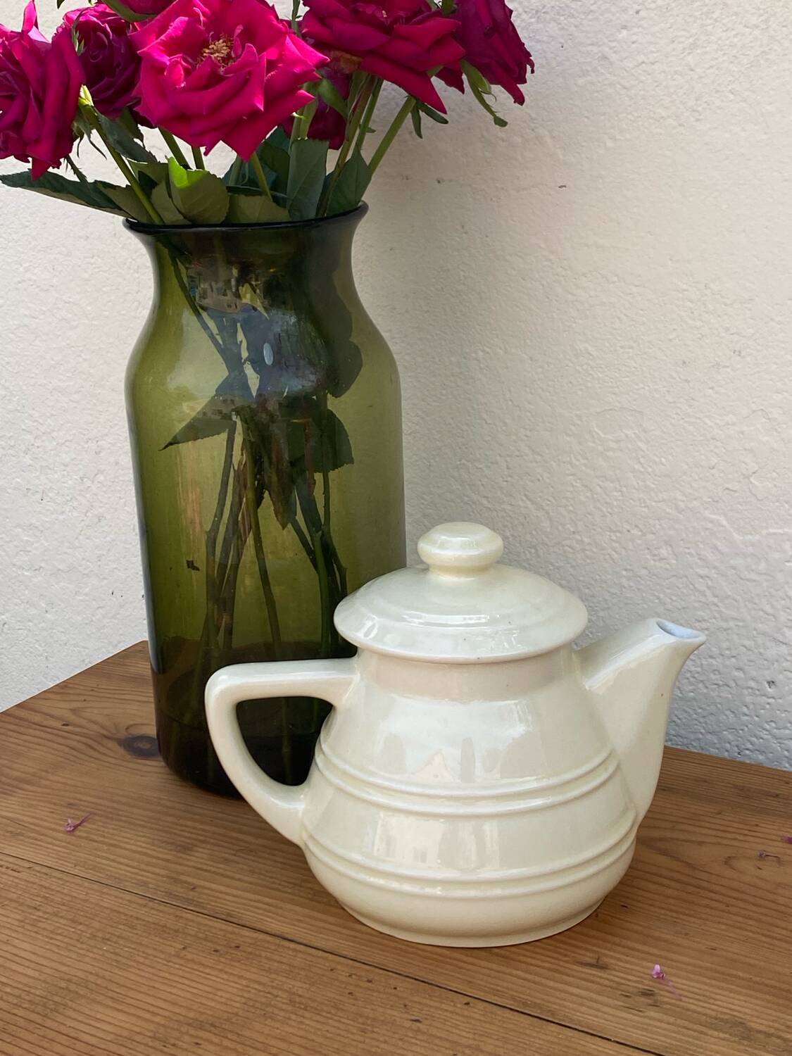 White ceramic teapot
