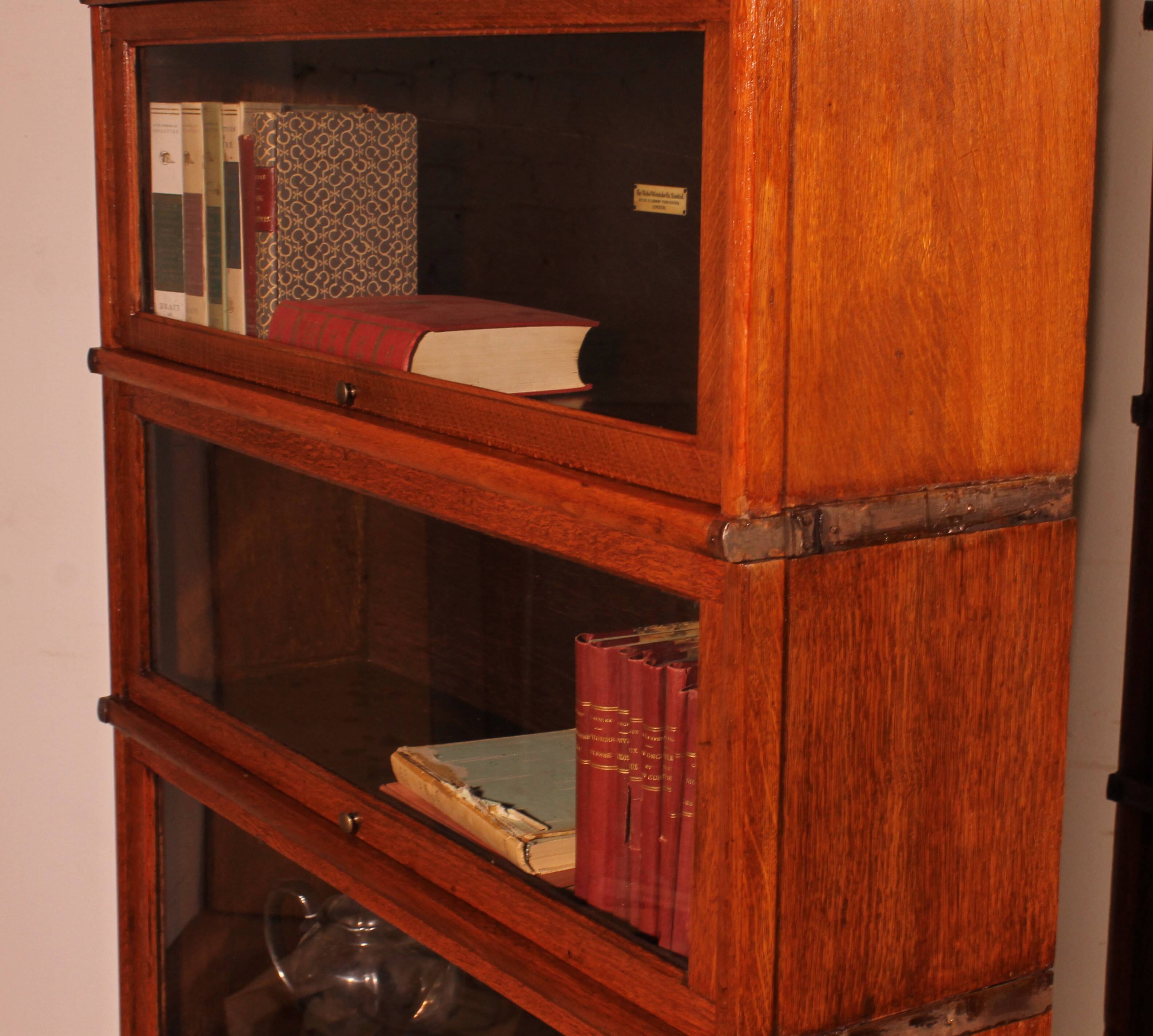 paire de bibliothèque Globe Wernicke en chêne circa 1900