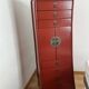 Red high cabinet Aldaba Madrid – 9 drawers and cupboard