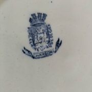 Trio of Gien soup plates – Chardon model in navy blue