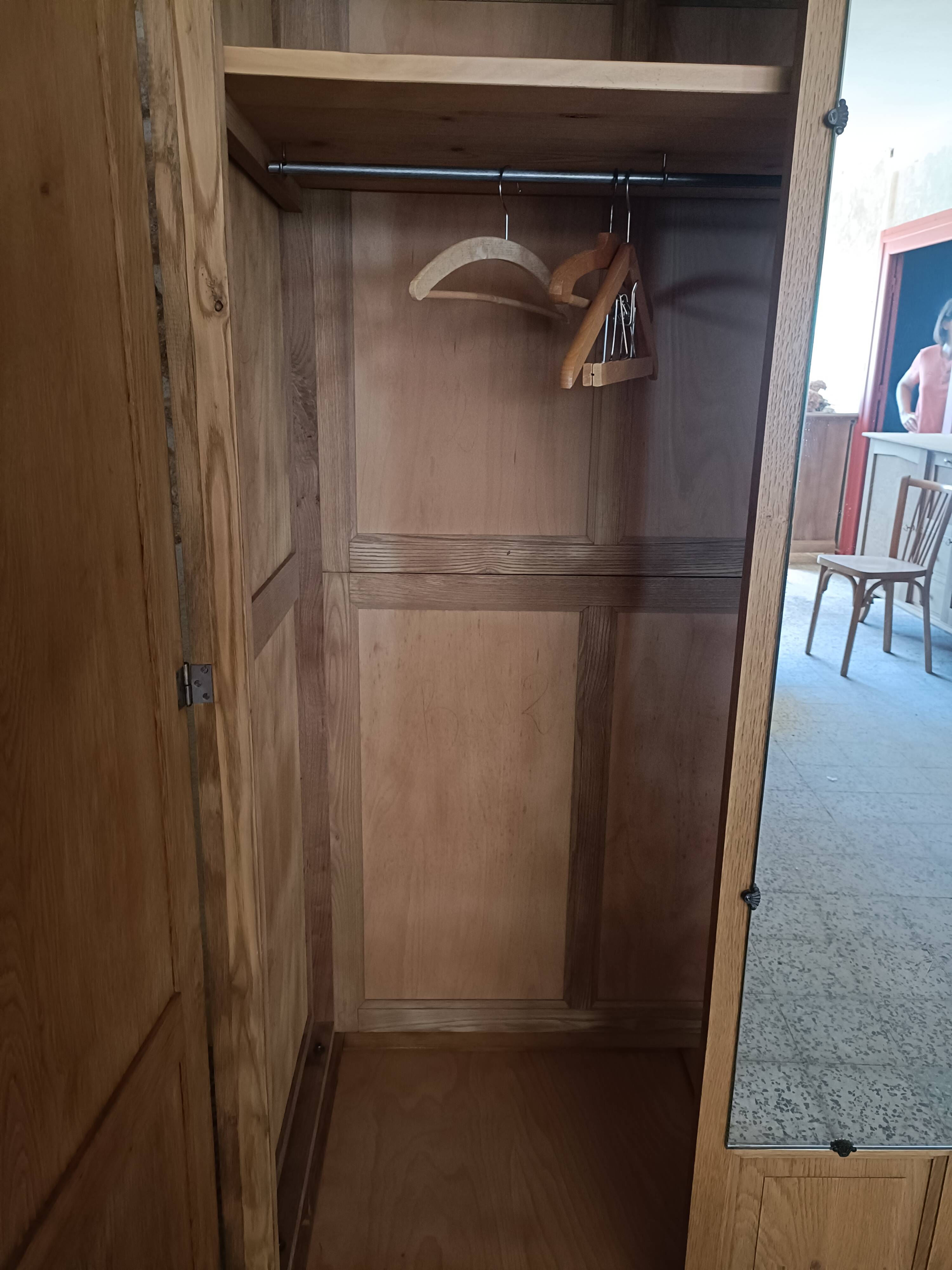 Renovated Art Deco oak wardrobe