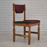 1970s, Danish set of 4 dining chairs, original condition, oak, wool.