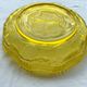 Rare Art Deco salad bowl by André Hunebelle in yellow molded pressed glass