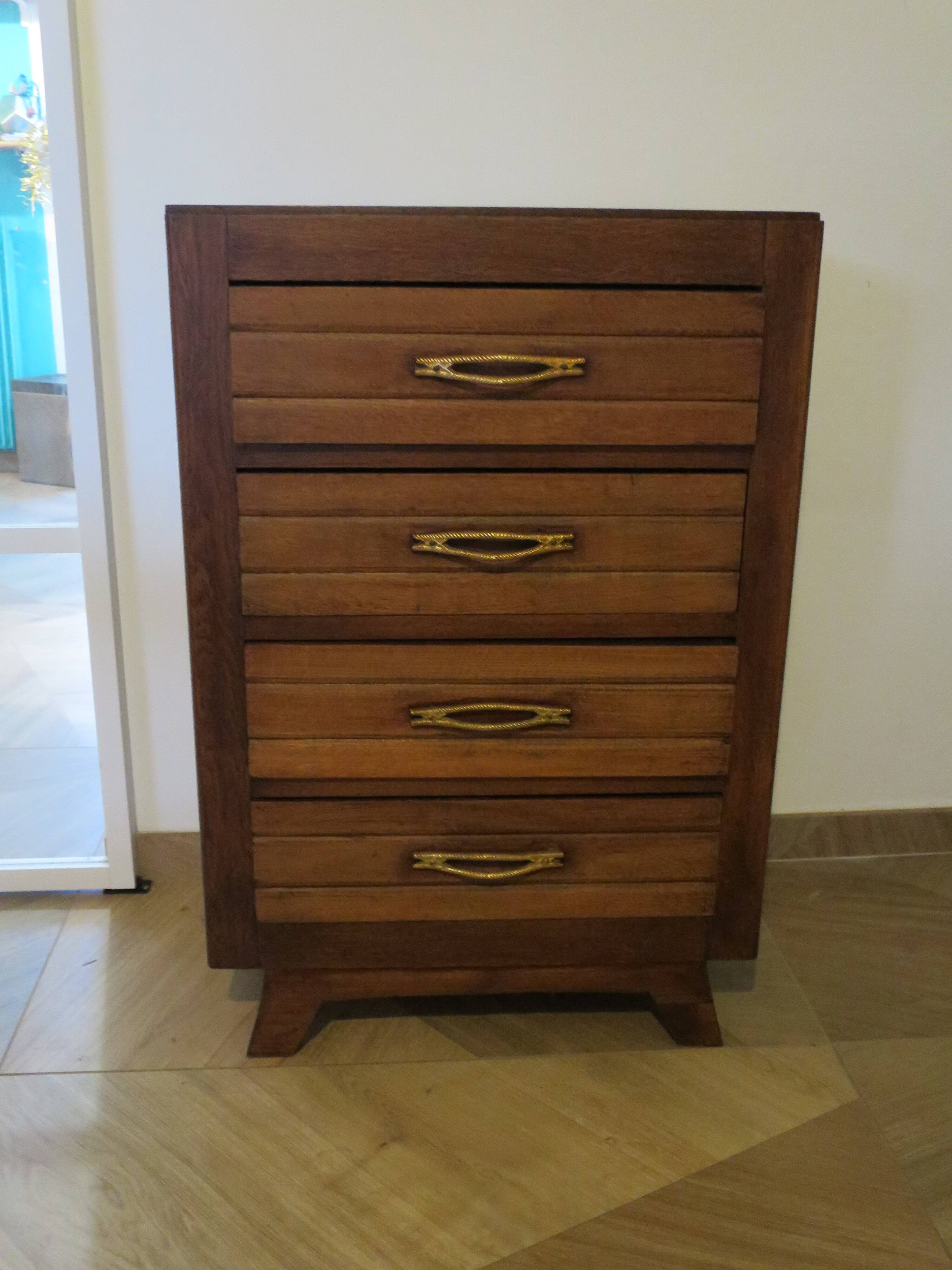 Art Deco style 4-drawer chest of drawers, 1950s