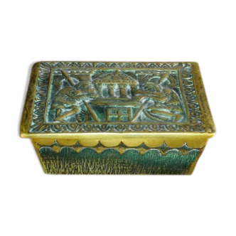 Bronze box signed Max Le Verrier Guardians of the Temple