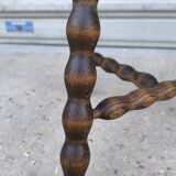 Turned wooden tripod stool