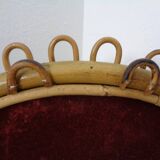 Small filigree Italian bamboo mirror, 1950s