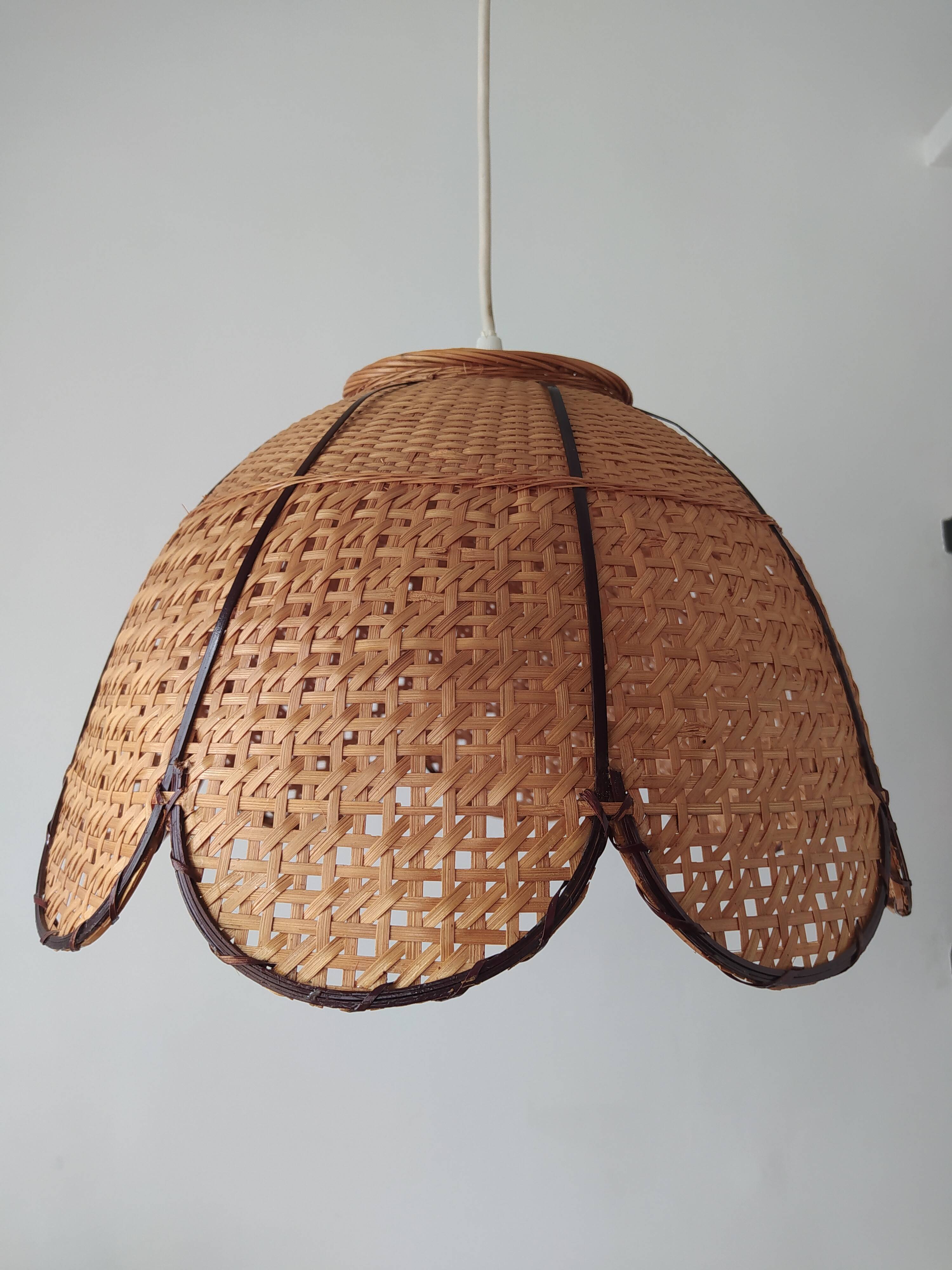 Vintage rattan hanging lamp
