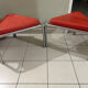 Vintage Bauhaus orange triangular stools