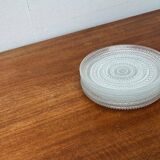 Set of 5 vintage Finnish glass plates from the Kastehelmi series by Oiva Toikka for Iittala.