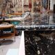Black travertine eye coffee table