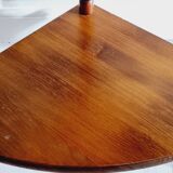 Rustic turned wood corner shelf