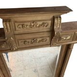 Large mercury beveled wooden mirror