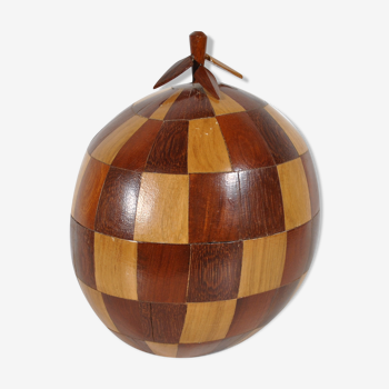 Coconut ice bucket in marquetry 1970