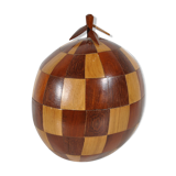 Coconut ice bucket in marquetry 1970