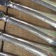 Set of 10 antique silver metal knives