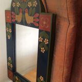 Painted wood mirror 22x35cm