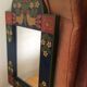 Painted wood mirror 22x35cm