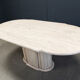 Vintage oval travertine dining table, 1970s