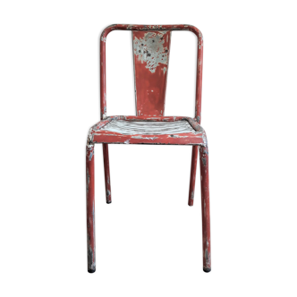 French industrial chair Tolix patinated red 1940 - 1950