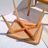 Art Déco beech ottomans made in Italy, orginals from 1940