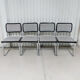 Vintage Marcel Breuer design chairs, Cesca model, heather gray fabric seat