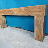 Brutalist console solid oak