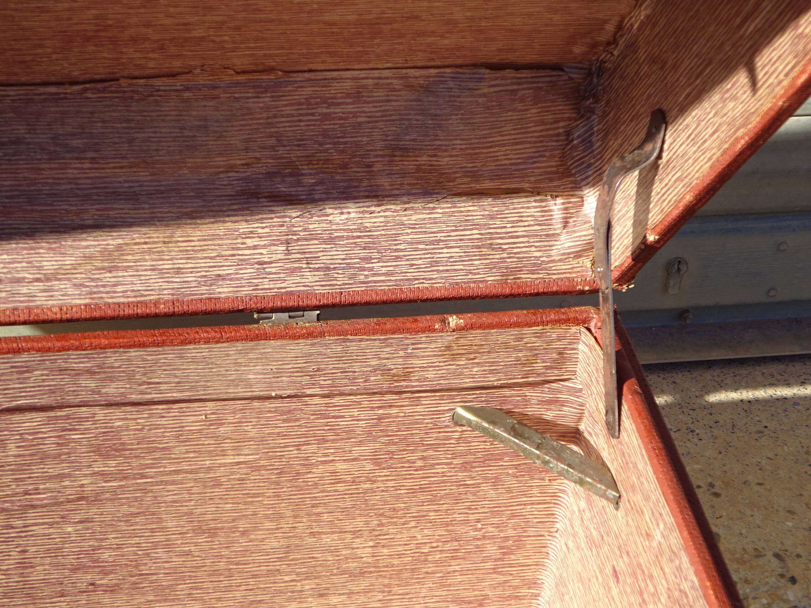 Old curved travel trunk
