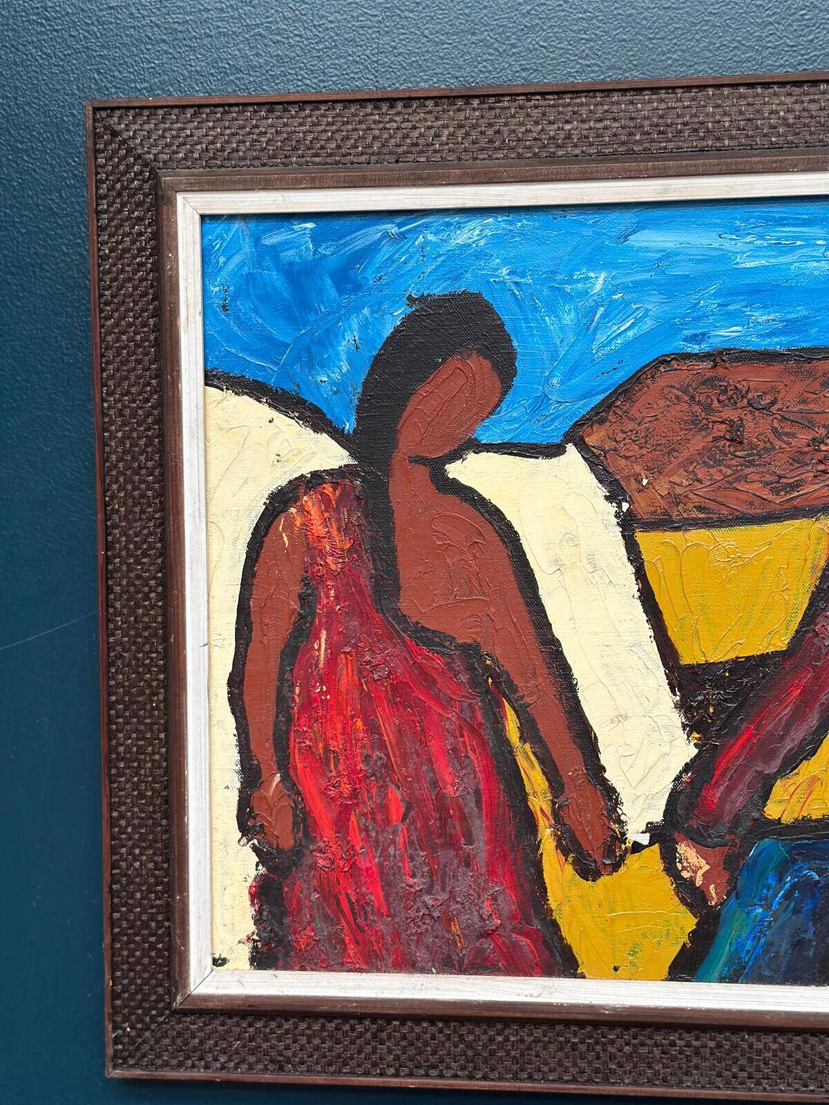 Original Swedish Oil on Canvas – “The Exchange” by Rollo – Signed – Vintage