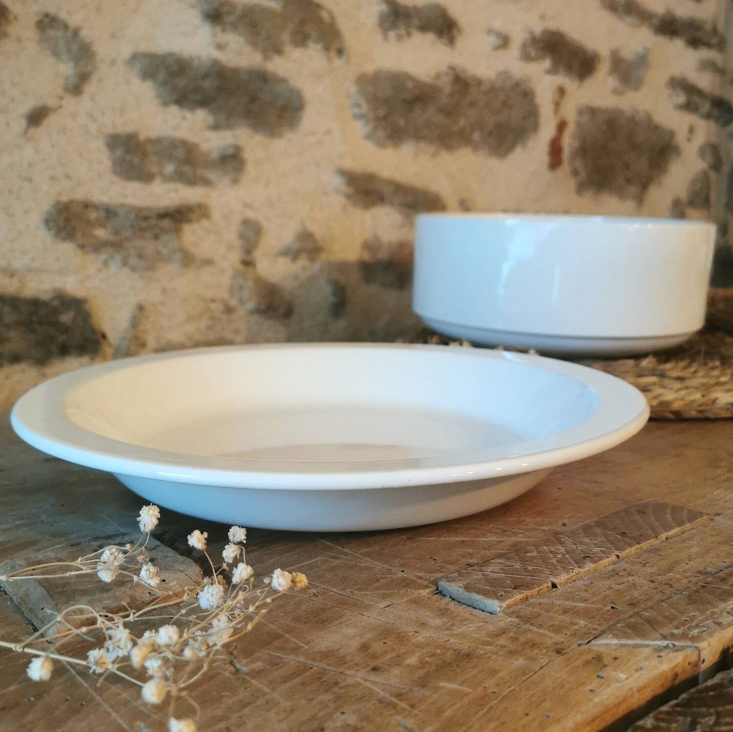 Vintage dish, Nesting service by Michel HAMON, Gien Prisunic, 1970s