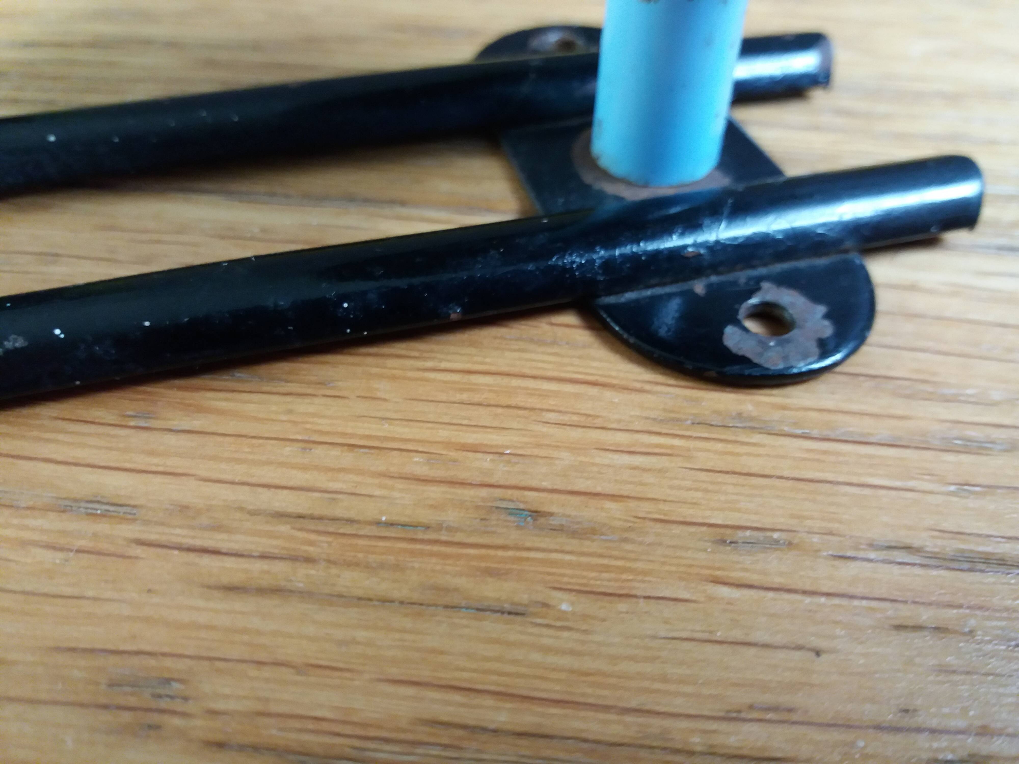 Wall coat rack with 2 vintage hooks from the 60s and 70s