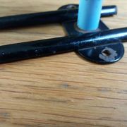 Wall coat rack with 2 vintage hooks from the 60s and 70s