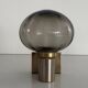 Pair of grey glass and chrome wall lights from the mid-century by N Leuchten, 1960s, Germany.