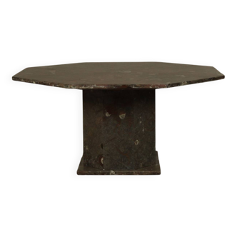 Fossil Stone Pedestal Coffee Table, France, 1970's