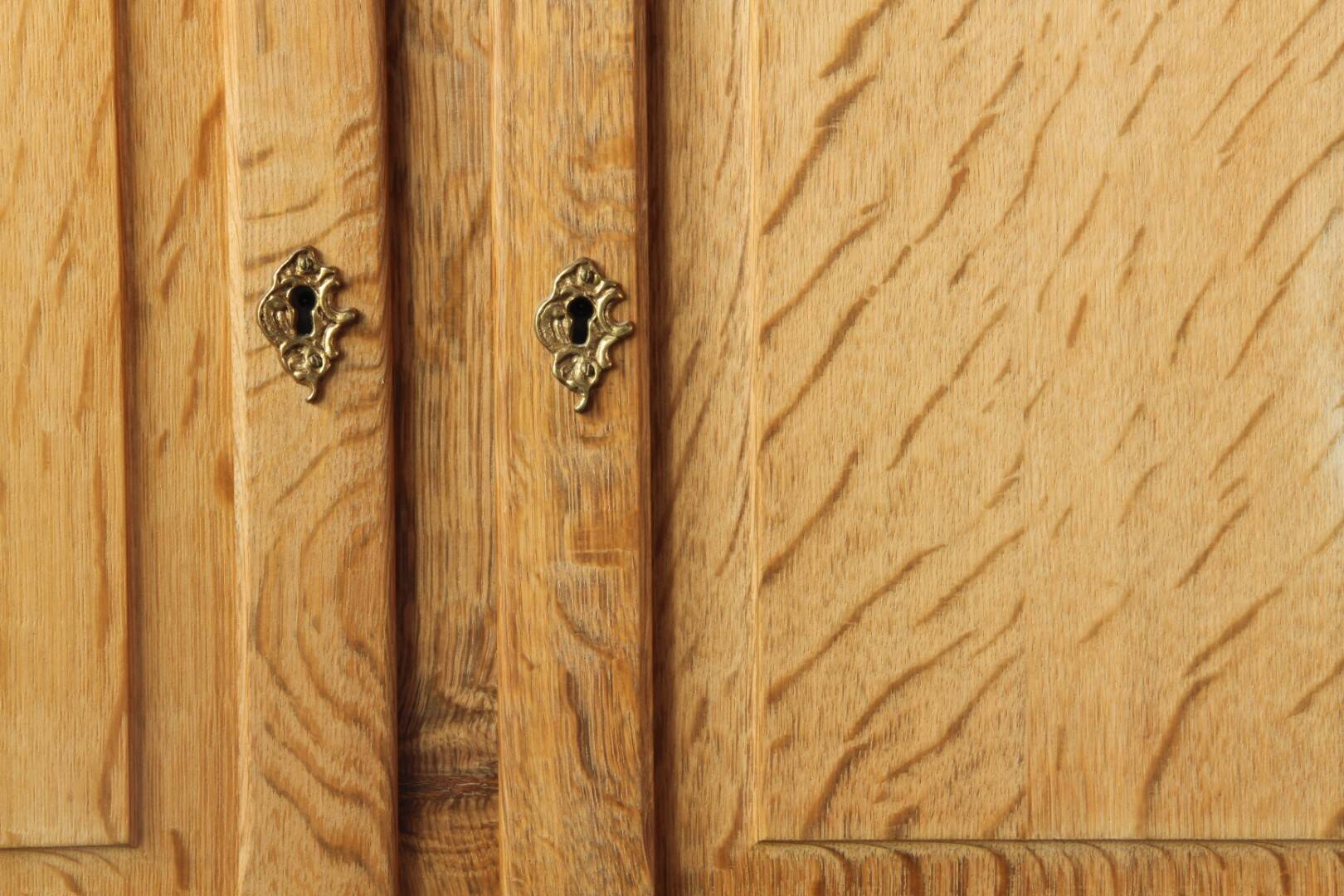 Vintage 1970s Danish Oak Low Cabinet / Sideboard, Henning Kjærnulf style