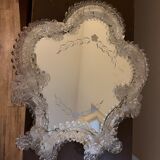 Venetian murano mirror with crystal flower