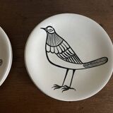 Set of 10 plates by Picault himself bird 1960