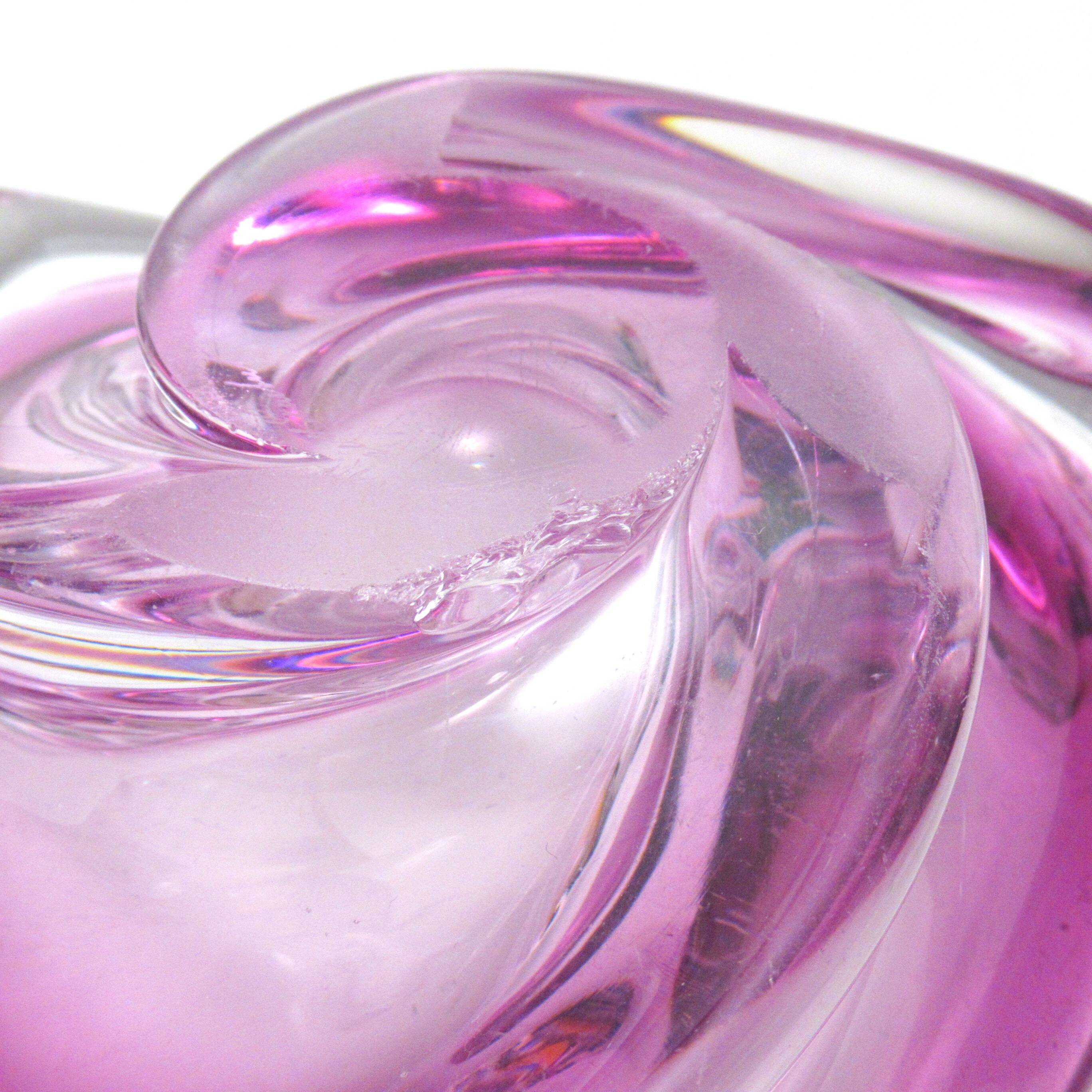 Pink glass vide poche Val St Lambert 1960s