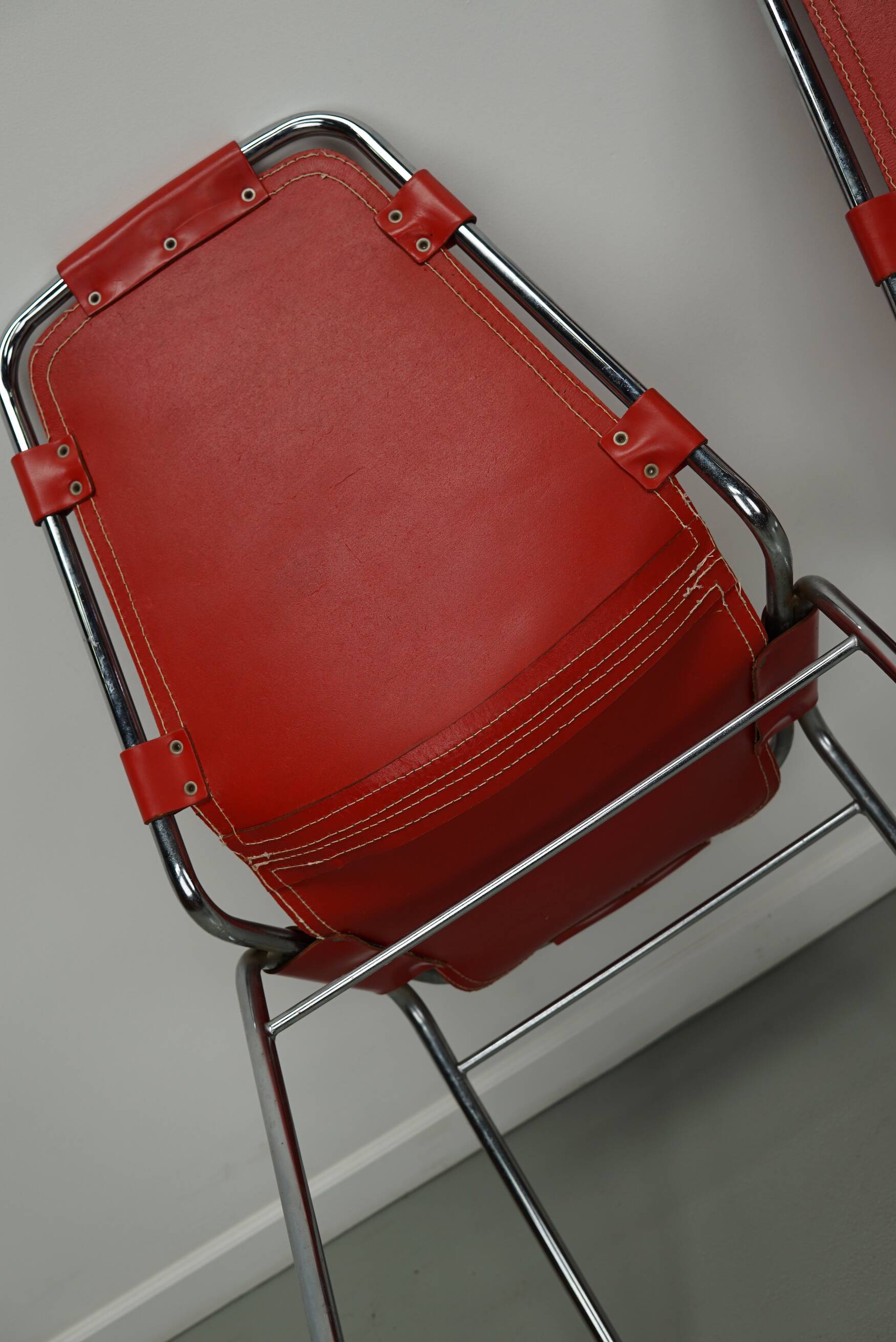 Set of Two Red Chairs by Dalvera for Les Arcs, 1960s
